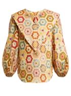 Matchesfashion.com Batsheva - Kaleidoscopic Print Cotton Blouse - Womens - Multi