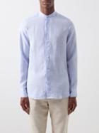 Frescobol Carioca - Jorge Stand-collar Linen Shirt - Mens - Blue