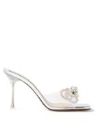 Mach & Mach - Double Bow Crystal, Pvc And Leather Sandals - Womens - Clear
