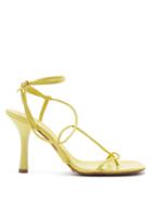 Matchesfashion.com Bottega Veneta - Bv Line Square-toe Leather Sandals - Womens - Light Yellow