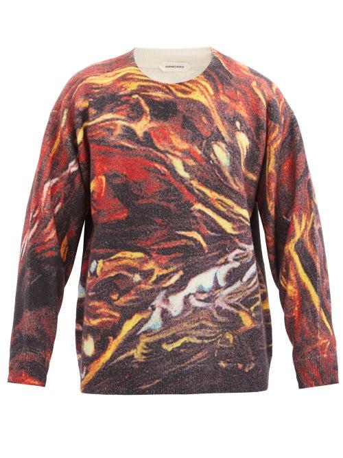 Matchesfashion.com Namacheko - Gladys Abstract-print Wool Sweater - Mens - Red