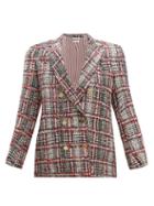 Matchesfashion.com Thom Browne - Prince Of Wales Checked Tweed Jacket - Womens - Red Multi