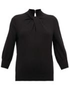 Matchesfashion.com Erdem - Rumer Twisted-neckline Cashmere-blend Sweater - Womens - Black