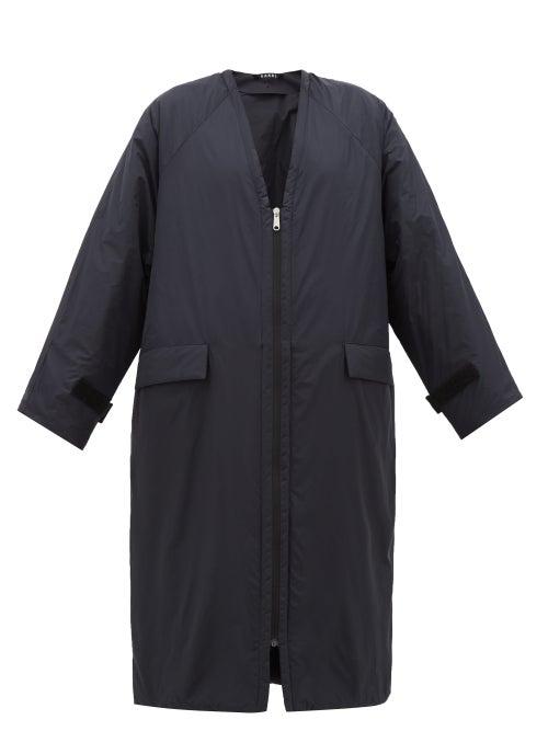 Matchesfashion.com Kassl Editions - Padded Taffeta And Shearling Parka - Womens - Navy