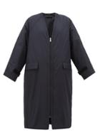 Matchesfashion.com Kassl Editions - Padded Taffeta And Shearling Parka - Womens - Navy