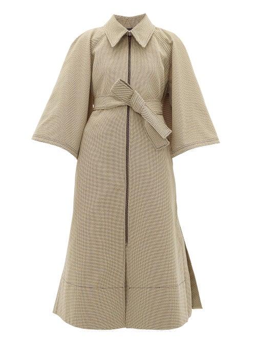 Matchesfashion.com Ssone - Resistance Cape-back Jacquard Coat - Womens - Beige