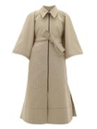 Matchesfashion.com Ssone - Resistance Cape-back Jacquard Coat - Womens - Beige