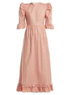 Matchesfashion.com Batsheva - Prairie Floral Print Cotton Dress - Womens - Pink
