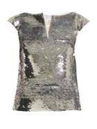 Oscar De La Renta V-neck Sequin-embellished Top