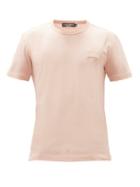 Matchesfashion.com Dolce & Gabbana - Logo-plaque Cotton-jersey T-shirt - Mens - Light Pink