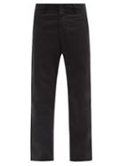 Matchesfashion.com Stone Island - Logo-patch Cotton-blend Straight-leg Trousers - Mens - Black