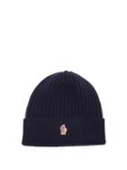 Moncler Grenoble - Logo-patch Ribbed Cashmere-blend Beanie - Mens - Navy