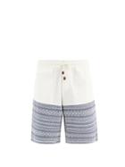 Matchesfashion.com Smr Days - Jacquard-hem Cotton Shorts - Mens - Beige
