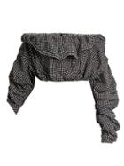 Matchesfashion.com Ellery - Third Degree Checked Stretch Cotton Cropped Top - Womens - Black White