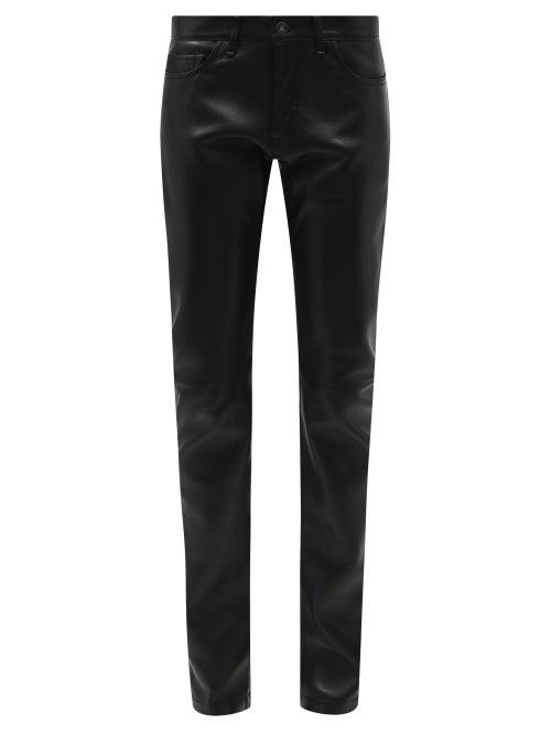 Altu - Leather Straight-leg Trousers - Womens - Black
