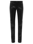 Altu - Leather Straight-leg Trousers - Womens - Black