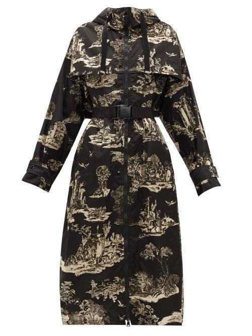 Matchesfashion.com Moncler - Bouteille Toile De Jouy-print Technical Parka - Womens - Black Print