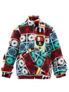 Chopova Lowena - Petzi High-neck Floral-jacquard Fleece Jacket - Womens - Blue Multi