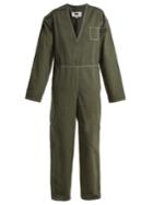 Mm6 Maison Margiela V-neck Straight-leg Cotton Jumpsuit