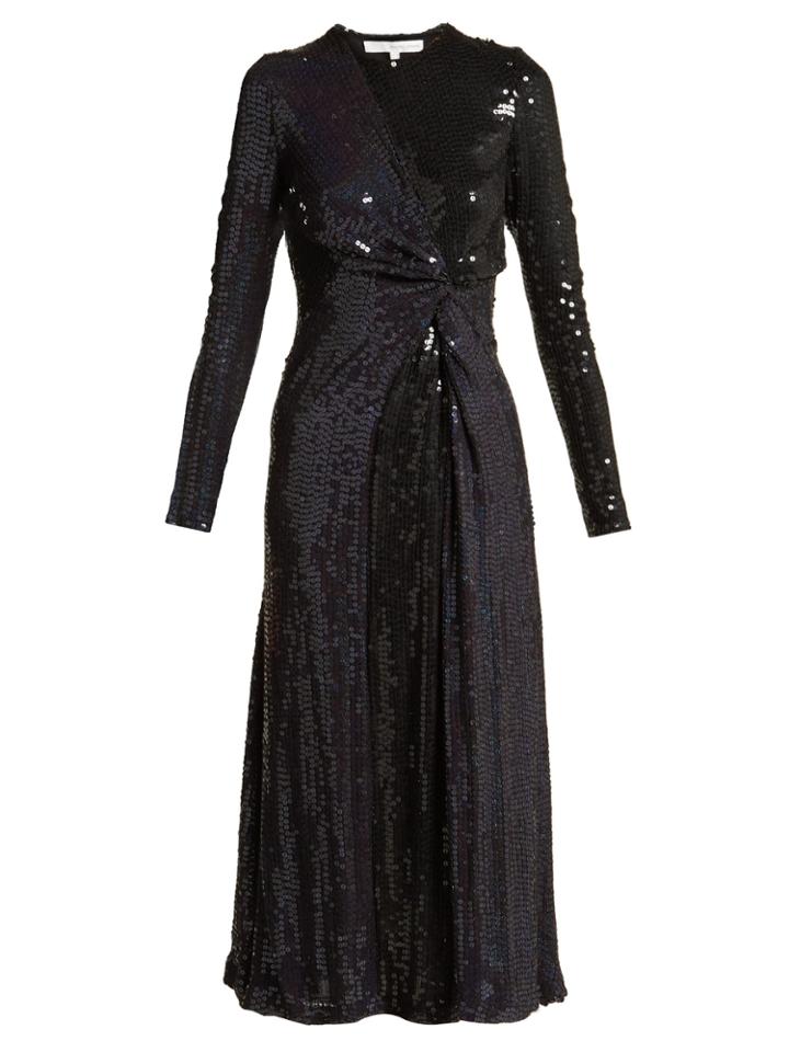 Galvan Pinwheel Sequinned Silk Dress