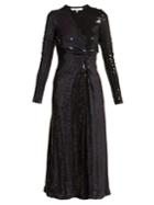 Galvan Pinwheel Sequinned Silk Dress