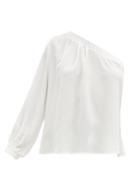 Matchesfashion.com Themis Z - Giselle One-shoulder Silk Top - Womens - White