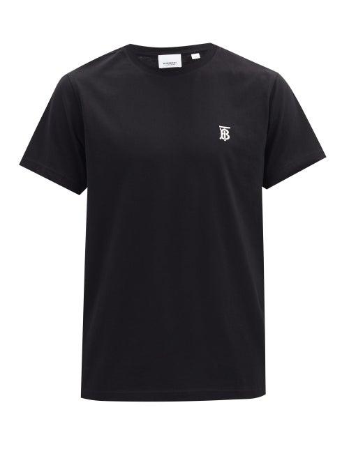 Matchesfashion.com Burberry - Parker Logo-embroidered Cotton T-shirt - Mens - Black