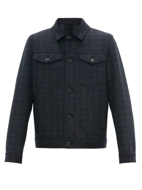 Matchesfashion.com Harris Wharf London - Double Chest Pocket Wool Flannel Jacket - Mens - Navy Multi