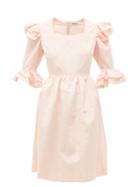 Matchesfashion.com Batsheva - Antoinette Ruffled Moire Dress - Womens - Pink