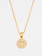 Crystal Haze - Smiley Crystal & 18kt Gold-plated Necklace - Womens - Gold Multi