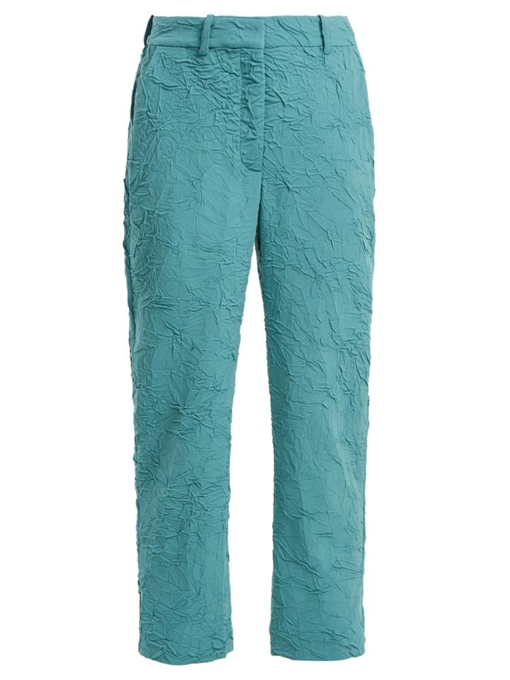 Sies Marjan Willa Crinkled Wool-blend Trousers