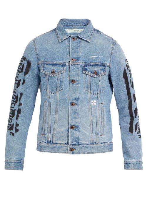 Matchesfashion.com Off-white - Impressionism Denim Jacket - Mens - Blue