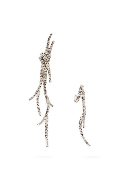 Matchesfashion.com Ryan Storer - Crystal Embellished Mismatch Branch Earrings - Womens - Crystal