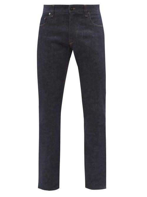 Mens Rtw Fendi - Ff-logo Pocket Slim-leg Jeans - Mens - Dark Blue