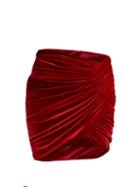 Matchesfashion.com Alexandre Vauthier - Ruched Velvet Skirt - Womens - Red