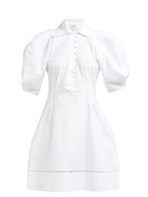 Matchesfashion.com Khaite - Carline Cotton Poplin Mini Dress - Womens - White