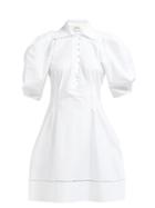 Matchesfashion.com Khaite - Carline Cotton Poplin Mini Dress - Womens - White