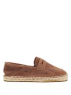 Matchesfashion.com Maneb - Hamptons Suede And Braided-jute Loafers - Mens - Brown