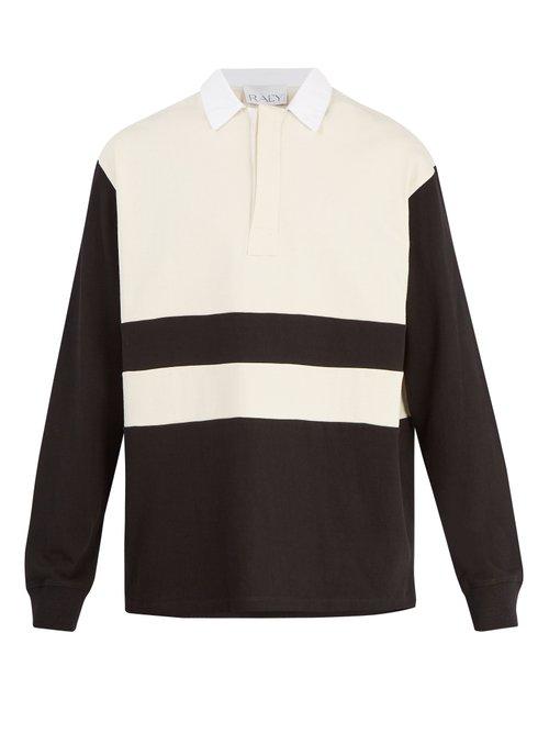 Matchesfashion.com Raey - Long Sleeved Cotton Jersey Rugby Shirt - Mens - Black Stripe