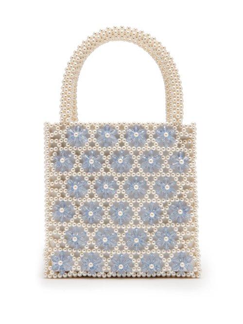 Matchesfashion.com Shrimps - Venezia Faux Pearl Beaded Bag - Womens - Cream Multi