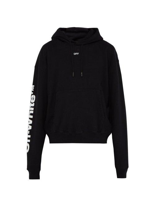 Matchesfashion.com Off-white - Flame Print Cotton Hooded Sweatshirt - Mens - Black