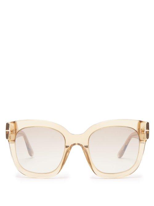 Matchesfashion.com Tom Ford Eyewear - Beatrix Acetate Sunglasses - Womens - Light Brown