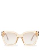 Matchesfashion.com Tom Ford Eyewear - Beatrix Acetate Sunglasses - Womens - Light Brown