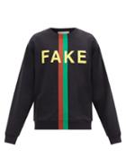 Matchesfashion.com Gucci - Not Fake Printed Cotton-jersey Sweatshirt - Mens - Black