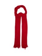 Matchesfashion.com Marni - Fringed Ribbed Knit Virgin Wool Scarf - Mens - Red