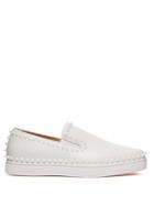 Christian Louboutin Pik Boat Spike Leather Slip-on Trainers