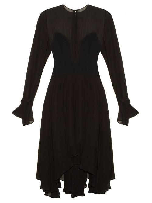La Mania Sigma Cut-out Chiffon And Cady Dress