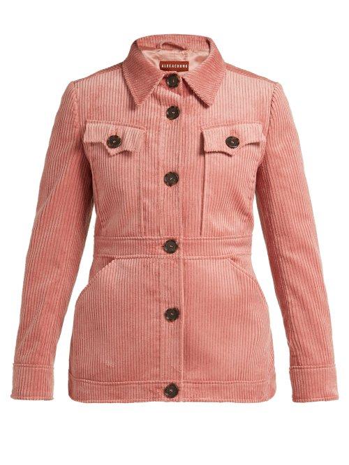 Matchesfashion.com Alexachung - Patch Pocket Corduroy Jacket - Womens - Dark Pink