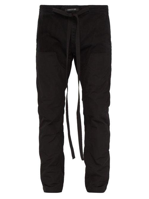 Matchesfashion.com Fear Of God - Technical Panel Drawstring Cotton Trousers - Mens - Black