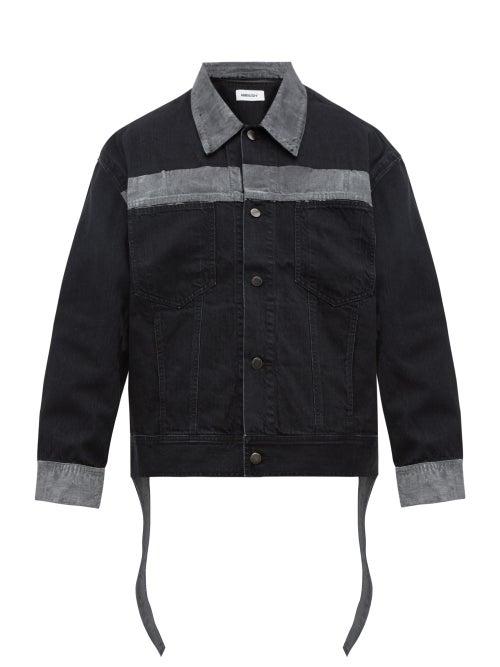 Matchesfashion.com Ambush - Reflective Panel Denim Jacket - Mens - Black